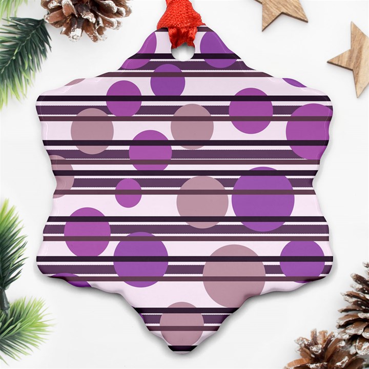 Purple simple pattern Snowflake Ornament (2-Side)