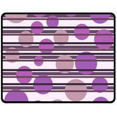 Purple Simple Pattern Double Sided Fleece Blanket (medium)  by Valentinaart