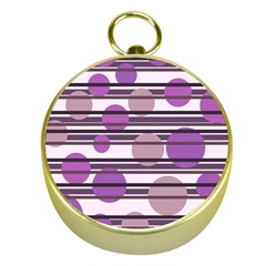 Purple Simple Pattern Gold Compasses by Valentinaart