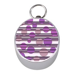 Purple Simple Pattern Mini Silver Compasses by Valentinaart