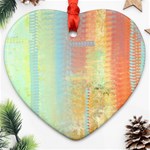 Unique abstract in green, blue, orange, gold Ornament (Heart)  Front