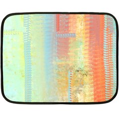 Unique Abstract In Green, Blue, Orange, Gold Double Sided Fleece Blanket (mini)  by digitaldivadesigns