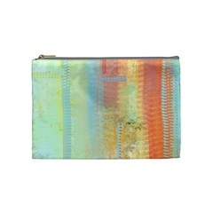 Unique Abstract In Green, Blue, Orange, Gold Cosmetic Bag (medium)  by digitaldivadesigns