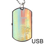 Unique abstract in green, blue, orange, gold Dog Tag USB Flash (One Side) Front