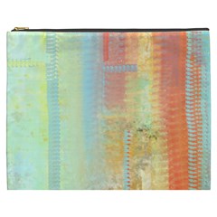 Unique Abstract In Green, Blue, Orange, Gold Cosmetic Bag (xxxl)  by digitaldivadesigns