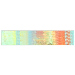 Unique Abstract In Green, Blue, Orange, Gold Flano Scarf (small)