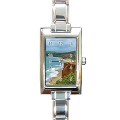 Aerial Seascape Scene Pipa Brazil Rectangle Italian Charm Watch by dflcprints