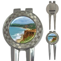 Aerial Seascape Scene Pipa Brazil 3-in-1 Golf Divots by dflcprints