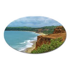 Aerial Seascape Scene Pipa Brazil Oval Magnet by dflcprints