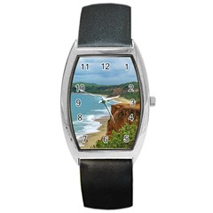 Aerial Seascape Scene Pipa Brazil Barrel Style Metal Watch