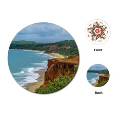 Aerial Seascape Scene Pipa Brazil Playing Cards (round)  by dflcprints