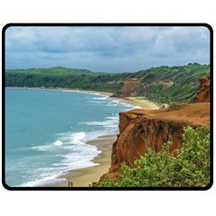 Aerial Seascape Scene Pipa Brazil Fleece Blanket (medium)  by dflcprints