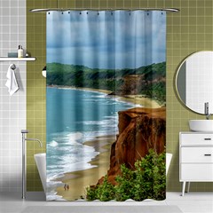 Aerial Seascape Scene Pipa Brazil Shower Curtain 48  X 72  (small)  by dflcprints