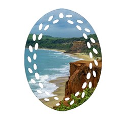 Aerial Seascape Scene Pipa Brazil Ornament (oval Filigree)  by dflcprints