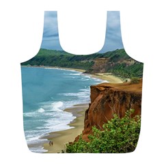 Aerial Seascape Scene Pipa Brazil Full Print Recycle Bags (l)  by dflcprints