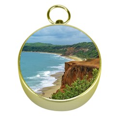 Aerial Seascape Scene Pipa Brazil Gold Compasses by dflcprints