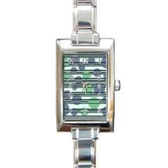 Green simple pattern Rectangle Italian Charm Watch