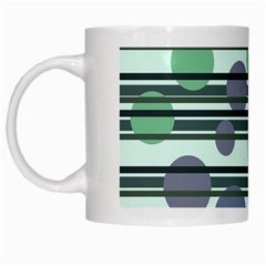 Green Simple Pattern White Mugs by Valentinaart