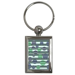 Green Simple Pattern Key Chains (rectangle)  by Valentinaart