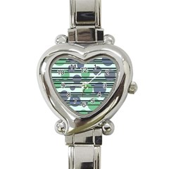 Green simple pattern Heart Italian Charm Watch