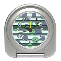 Green Simple Pattern Travel Alarm Clocks by Valentinaart