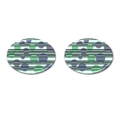 Green Simple Pattern Cufflinks (oval) by Valentinaart