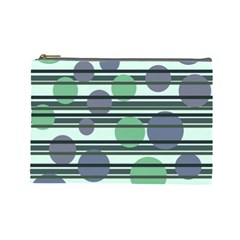 Green Simple Pattern Cosmetic Bag (large)  by Valentinaart