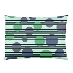 Green Simple Pattern Pillow Case (two Sides) by Valentinaart