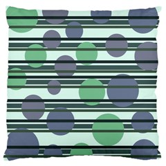 Green Simple Pattern Large Cushion Case (one Side) by Valentinaart