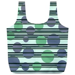 Green Simple Pattern Full Print Recycle Bags (l)  by Valentinaart