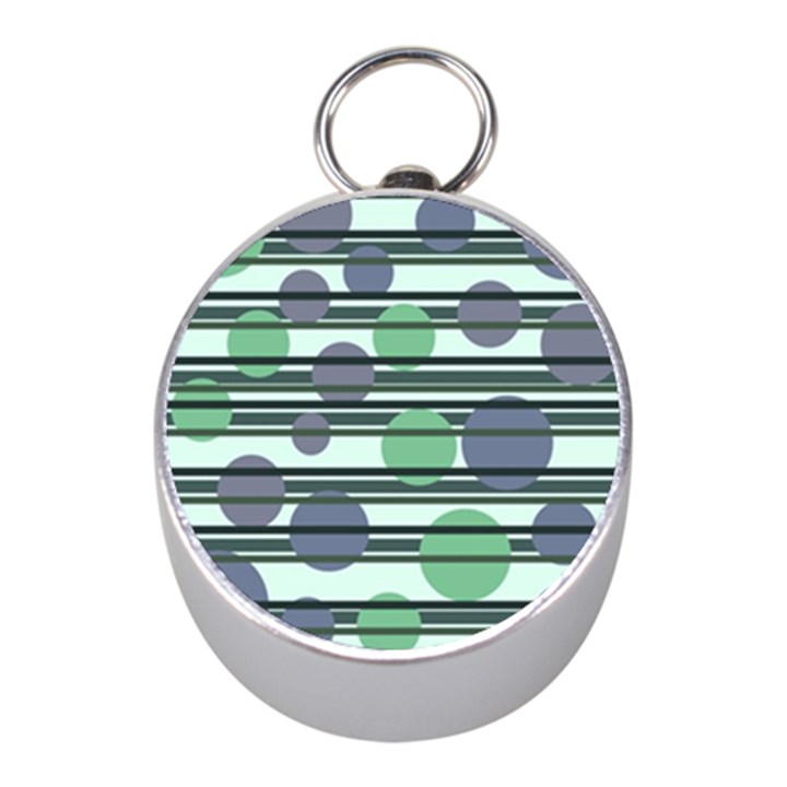 Green simple pattern Mini Silver Compasses