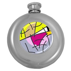 Fair Skater  Round Hip Flask (5 Oz) by Valentinaart