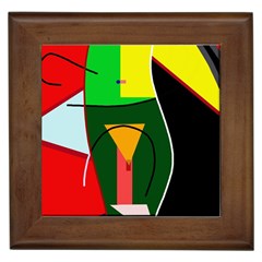 Abstract Lady Framed Tiles