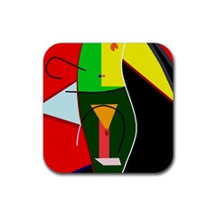 Abstract Lady Rubber Coaster (square) 