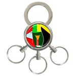 Abstract lady 3-Ring Key Chains Front