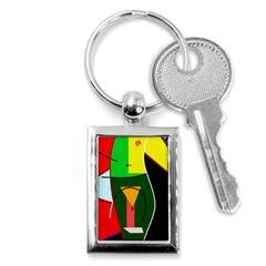 Abstract Lady Key Chains (rectangle) 