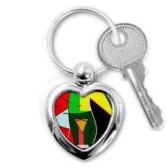 Abstract Lady Key Chains (heart) 