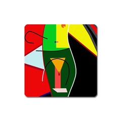 Abstract Lady Square Magnet