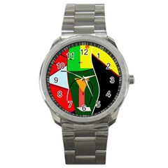 Abstract Lady Sport Metal Watch