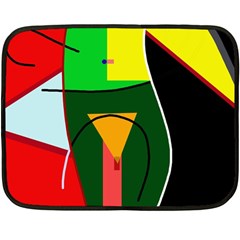 Abstract Lady Double Sided Fleece Blanket (mini)  by Valentinaart