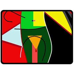 Abstract Lady Fleece Blanket (large) 