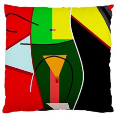 Abstract Lady Large Cushion Case (two Sides)