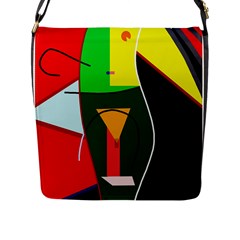 Abstract Lady Flap Messenger Bag (l) 