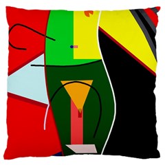 Abstract Lady Large Flano Cushion Case (one Side) by Valentinaart