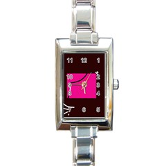 Pink Square  Rectangle Italian Charm Watch