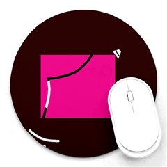 Pink Square  Round Mousepads by Valentinaart