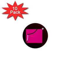 Pink Square  1  Mini Magnet (10 Pack) 