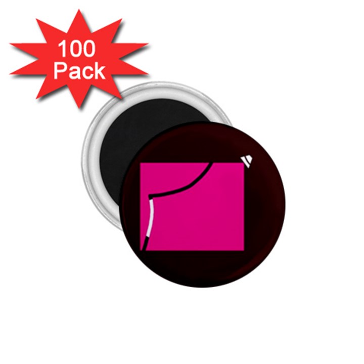 Pink square  1.75  Magnets (100 pack) 