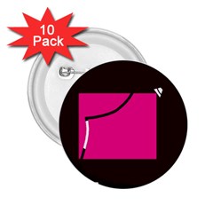 Pink Square  2 25  Buttons (10 Pack) 