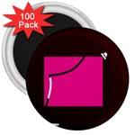 Pink square  3  Magnets (100 pack) Front